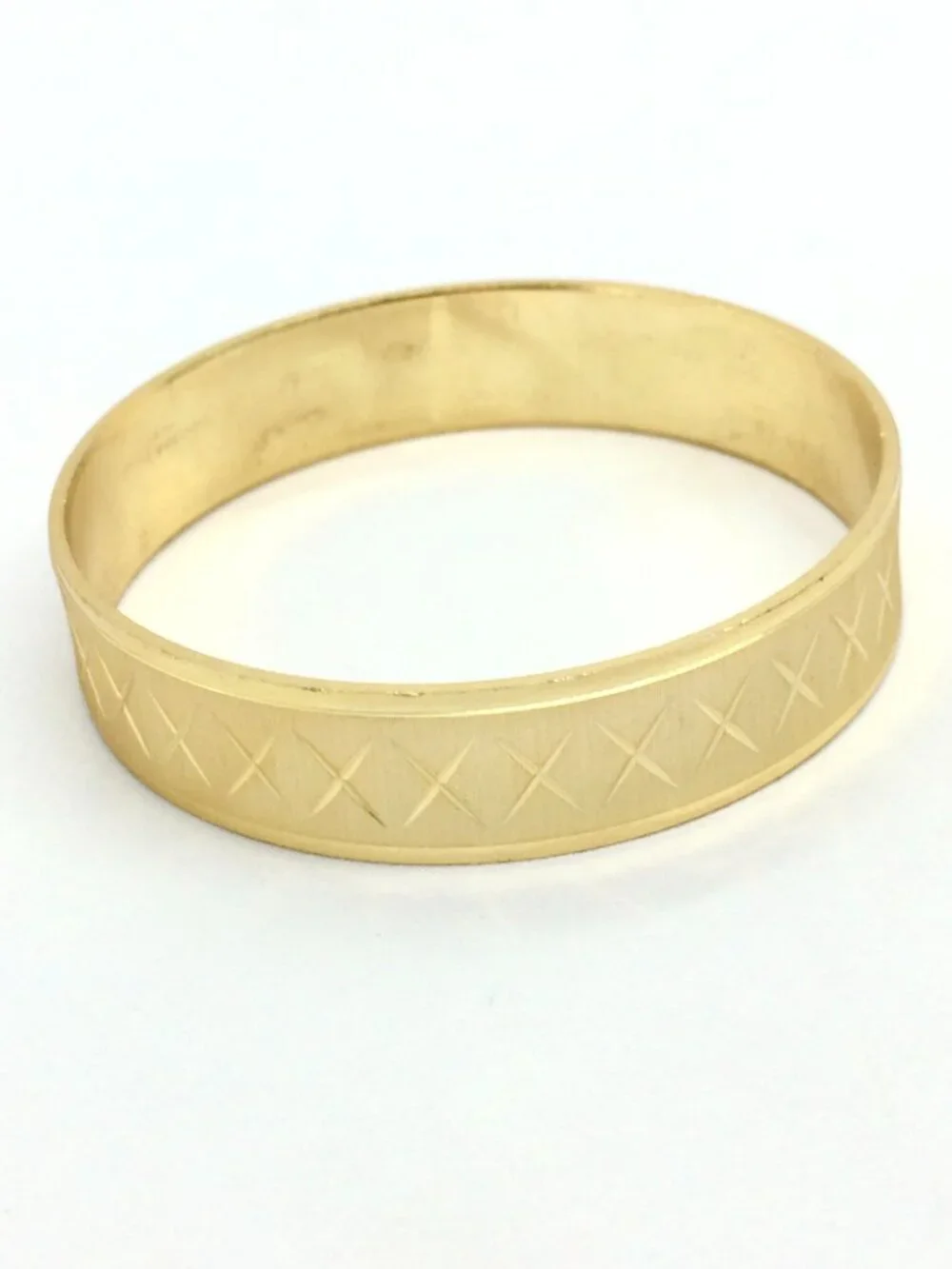 VINTAGE W GERMANY Bangle Gold Tone Matte Textured X Cross Wide Bracelet
